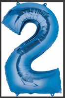 Blue balloon numbers 34”