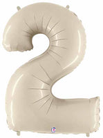 Ivory Foil number balloons 34"