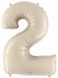 Ivory Foil number balloons 34"