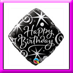 18" Birthday Black Elegant Balloon