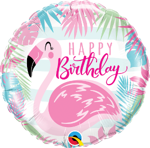 Pink Flamingo Birthday Foil Balloon 18"