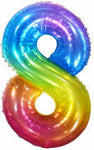 Trico Jelly Balloon NUMBER #8 RAINBOW 34" FOIL