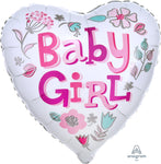 Anagram Heart Foil Balloon- Baby Girl Flowers