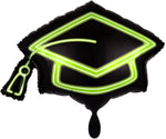 Graduation Cap Foil Balloon neon light