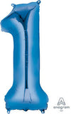 Number Balloon- blue 34”