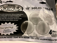 Qualatex 15“ Bubbles Balloon 4 Pack- solid colour
