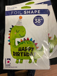 Anagram Dinosaur Supershape Foil Balloon- Happy Birthday Dinosaur Green