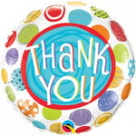 Qualatex Round Foil Balloon- Thank You big polka dots