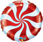 Qualatex 18“ Round Foul Balloon- Candy Swirl Red