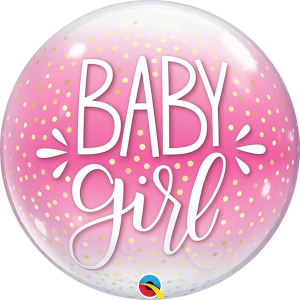Qualatex Bubbles Balloon- Baby Girl Pink