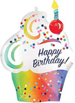 Anagram SuperShape Foil Balloon- Rainbow Cupcake
