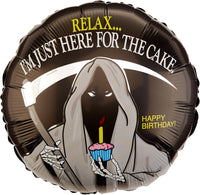 Betallic Round Foil Balloon- Reaper Birthday just here for the cake