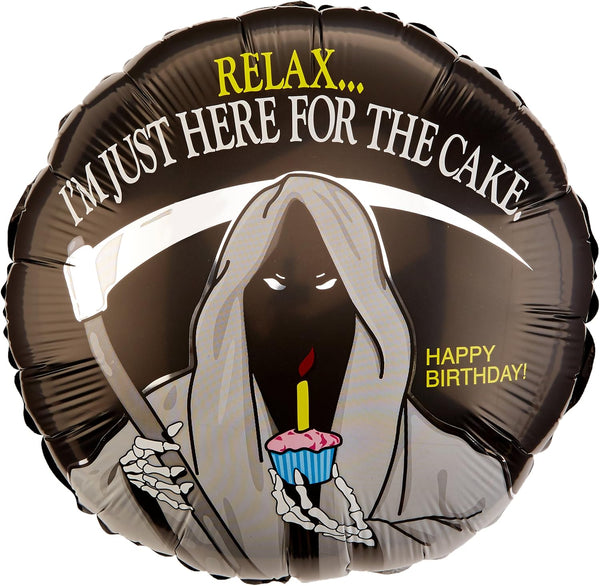 Betallic Round Foil Balloon- Reaper Birthday just here for the cake