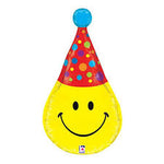 Betallic Party Hat Smiley Face SuperShape Balloon