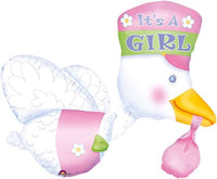 Anagram 32“ STORK Foil Balloon- Baby It‘s A Boy/ It‘s a Girl