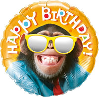 Qualatex Happy Birthday Chimp Monkey Balloon 18"