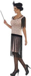 1920s Coco Flapper, Peach/Black, Medium