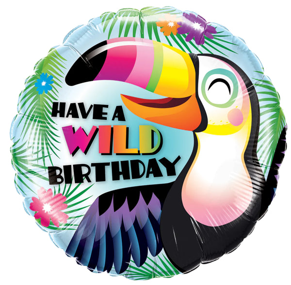 Qualatex 18” Round Foil Balloon- Have A Wild Birthday Toucan