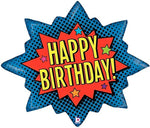 Betallic Happy Birthday cartoon style jumbo foil balloon