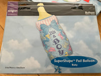 Anagram Boy Baby Bottle SuperShape Foil Balloon 31"