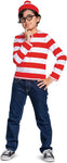 Wheres Waldo Halloween Costume with Shirt &Cap with Glasses, Classic Child Size XS(3T-4T)