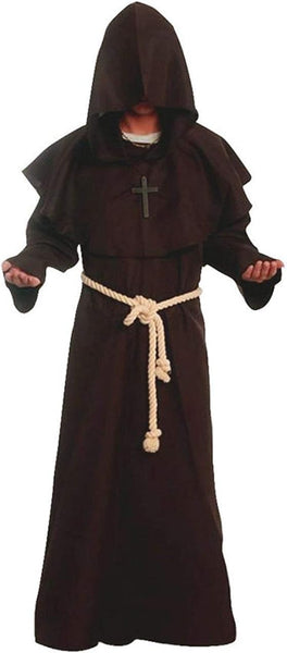 Medieval Renaissance Friar Cowl Robe Hooded Monk Robe Costume
