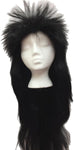 SKS Novelty Long Black Spiked 80s Wig Punk Rocker Pop Star Economical Costume Accessory