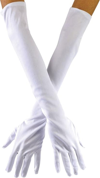 White Elbow Length Gloves