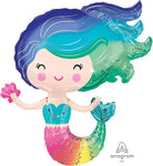 Anagram Mermaid Foil Balloon- 30“ Colorful Mermaid Balloon
