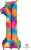 Anagram Number Balloon- RAINBOW SPLASH 34"