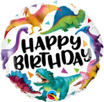 Qualatex 18" Birthday Colorful Dinosaurs Foil Balloon