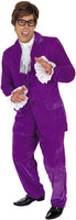 Fun Shack Purple 60s Swinger Costume, Groovy Costumes For Men, 60s Costume For Men, Movie Halloween Costumes For men