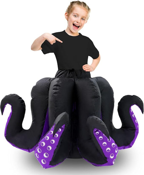 Inflatable Octopus Costume for Adult Kids Women Halloween Octopus Blow Up Costumes Girls