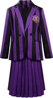 Kid Wednesday Addams Purple School Uniform Halloween Christmas Cosplay Adams Costume for Child