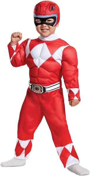 Ranger Toddler Muscle Child Costume, Red, Medium/(3T-4T)