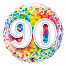 Qualatex Round Foil Balloon- 90 RAINBOW CONFETTI 18"
