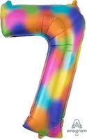 Anagram Number Balloon- RAINBOW SPLASH 34"