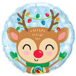 Qualatex 18“ Round Foil Balloon- cute Reindeer