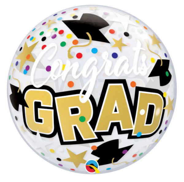 Qualatex Bubble Balloon- Congrats Grad Confetti