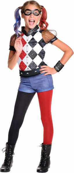 Kids DC Superhero Girls Deluxe Harley Quinn Costume, Medium