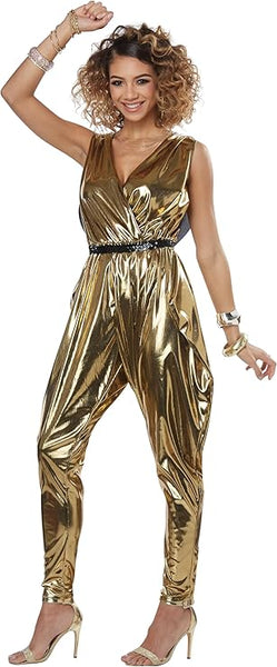 Adult Medium Disco 70’s Gold Jumpsuit