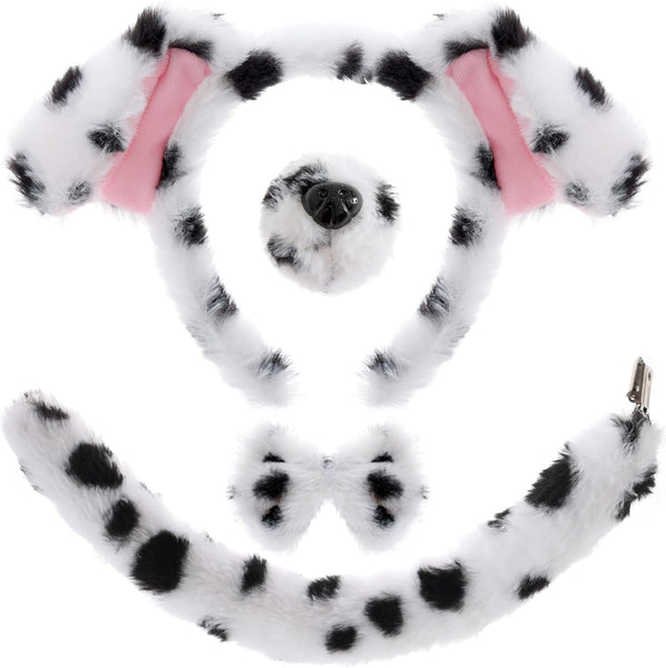 Dalmatian Costume Set Dalmatian Dog Ears Headband Tail Nose Bowtie