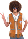 Fun Shack Mens Hippie Costume Vest, 60s 70s Hippie Outfit for Men, Retro Festival Attire, Groovy Party Wear