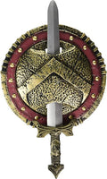 Spartan Combat Shield and Sword, Red/Gold, One Size Costume Accessory