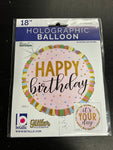 Betallic Round Foil Balloon- Happy Birthday- it‘s your day Pastel
