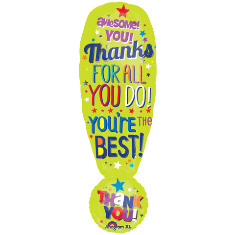 Anagram SuperShape Foil Balloon- Thank You Exclamation Mark