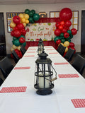 Organic Balloon Arch with fabric back drop