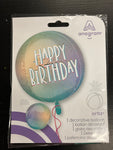 Anagram Orbz Foil Balloon- Happy Birthday pastel ombre rainbow