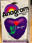 Purple I love you Heart Foil Balloon