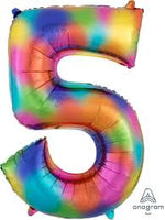 Anagram Number Balloon- RAINBOW SPLASH 34"